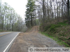 Armes Gap turnoff to dirt road