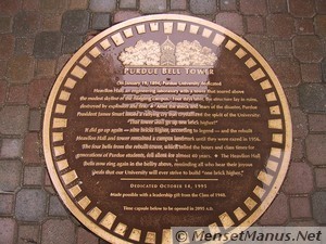 Purdue Bell Tower Plaque