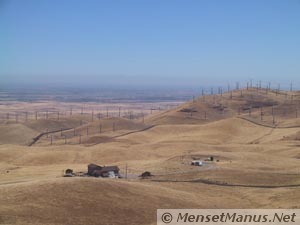 Windmills covering the golden hilltops