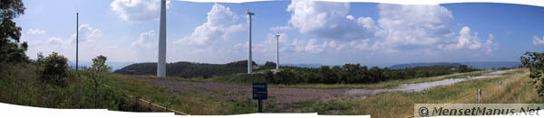 Wide angle view of fenced area