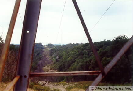 transmission tower and trees