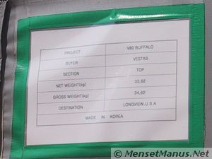 Vestas Shipping Label