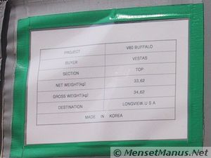 Vestas Shipping Label Vestas Shipping Label