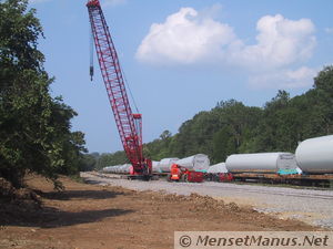 Crane, towers and blade